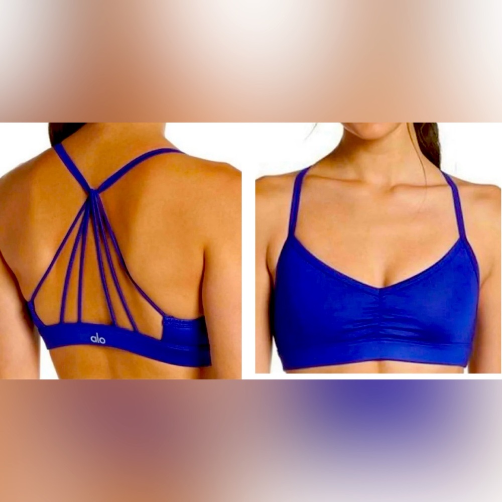 ALO Yoga Sunny Strappy Sports Bra M /Blue